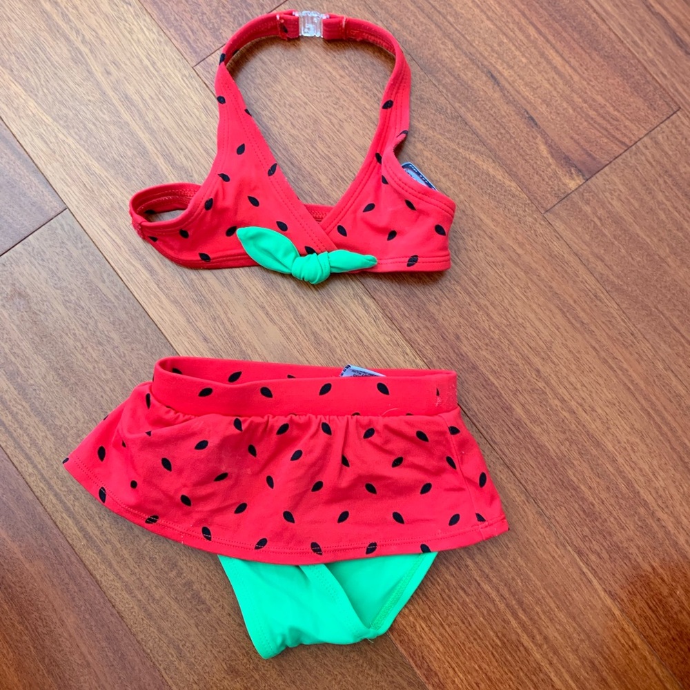 Watermelon bathing suit.